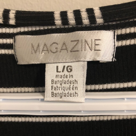 MAGAZINE NWT cold shoulder fitted striped dress - Picture 6 of 8